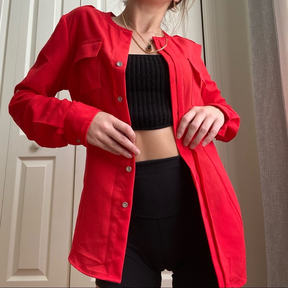 Calvin Klein Bright Red Blouse